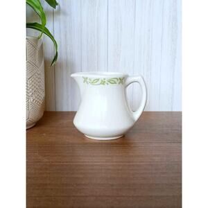 Vintage Walker China Creamer: White with Green Floral Design, 1940s
